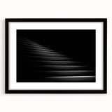 Extra large abstract art print featuring a colorful, textured depiction of a spiral staircase, framed in black.