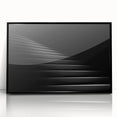 Large abstract wall art featuring a spiral staircase in monochrome, framed in black acrylic.
