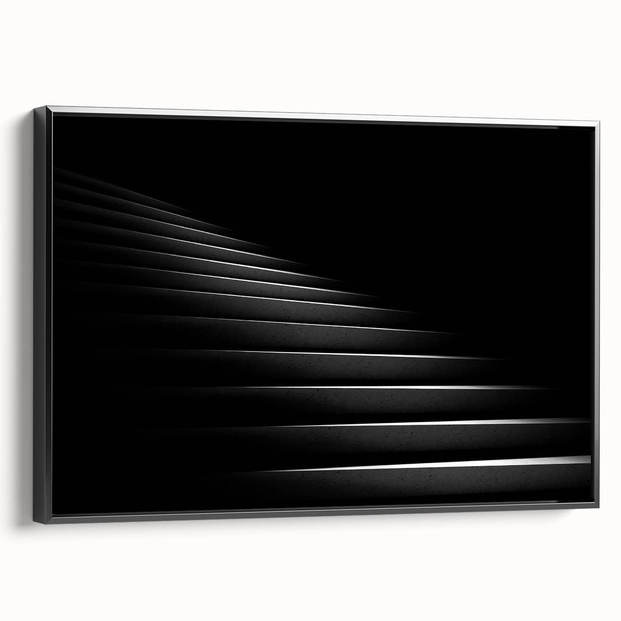 Black and white framed canvas featuring a spiral staircase design, ideal for bedroom wall decor.
