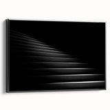 Black and white framed canvas featuring a spiral staircase design, ideal for bedroom wall decor.