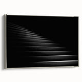 Framed canvas of a vintage-style staircase in grayscale, ideal for adding a classic touch to office spaces.