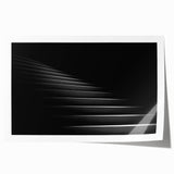 Spiral staircase design in monochrome, rolled print, suited for art wall dining room.