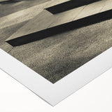 Art deco poster of a spiral staircase in monochrome, printed on rolled canvas, suitable for dining room wall art.