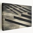Spiral staircase in monochrome, printed on large stretched canvas, suitable for kitchen wall art.