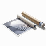 Extra large rolled print featuring a spiral staircase in muted gray tones, ideal for classy bathroom wall art.