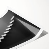 Extra large rolled print featuring a line art design of flowers in black on white, ideal for large living room wall art.