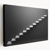 Spiral staircase design on a large stretched canvas, featuring neutral gray tones, ideal for kitchen wall art.