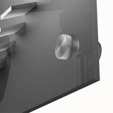 Mid-century modernist large abstract wall art depicting an architectural staircase in neutral tones on acrylic glass.