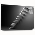 Acrylic print of a large abstract staircase design in monochrome shades, suitable for bedroom or dining room decor.