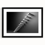 Abstract art print featuring a colorful, textured staircase design on a large canvas, ideal for living room decor.