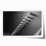 Rolled print of a spiral staircase design in neutral tones, suitable as art wall for dining room or bathroom.