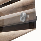 Mid-century modernist large abstract wall art of a spiral staircase, in muted gray tones on acrylic glass.