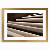 Extra large abstract art print of a spiral staircase in textured gray tones on a framed canvas, ideal for living room decor.