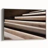 Framed canvas featuring a black and white vintage staircase design, ideal for adding a classic touch to any living space.