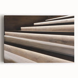 Black and white photo of a spiral staircase on stretched canvas, ideal for kitchen wall art.