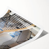 Extra large rolled print featuring line art flowers in black on white, ideal for large living room wall art.