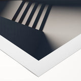 Art Deco poster featuring a spiral staircase in monochrome, printed on rolled canvas, suitable for dining room decor.