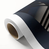 Art deco poster of a spiral staircase in monochrome, printed on rolled canvas.