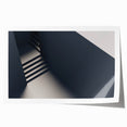 Rolled print of a spiral staircase in muted gray, ideal for art wall dining room or classy bathroom wall art.