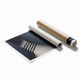 Spiral staircase design in muted gray, extra large rolled print, suitable for classy bathroom wall art.