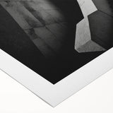 Art Deco poster featuring a spiral staircase in monochrome, printed on rolled canvas.