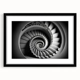 Extra large abstract art print featuring a colorful, textured staircase design on a black framed canvas.