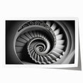 Extra large rolled print of a spiral staircase in muted gray tones, ideal for art wall dining room.