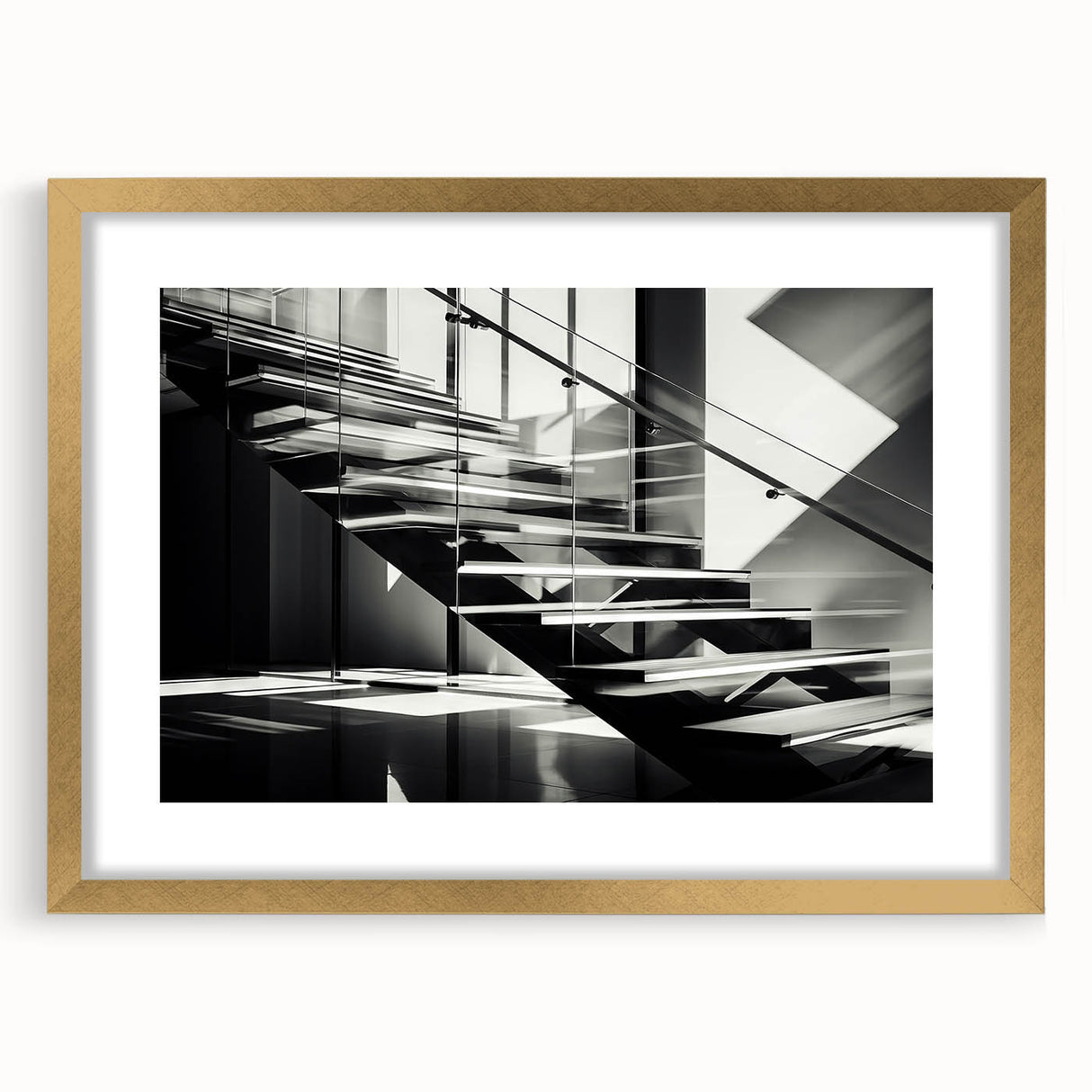 Extra large abstract art print featuring a textured spiral staircase in muted gray tones, ideal for living room decor.