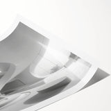 Extra large wall art featuring line art flowers on a rolled print, using monochrome tones, ideal for large living room decor.