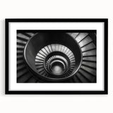 Abstract art print featuring a colorful, textured staircase design on a large framed canvas, suitable for living room decor.