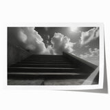 Rolled print of a spiral staircase in monochrome, ideal for art wall dining room.