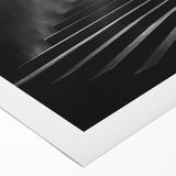 Art Deco poster featuring a spiral staircase in monochrome, printed on rolled canvas.