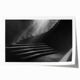 Extra large rolled print of a spiral staircase in monochrome, ideal for art wall dining room.