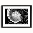 Extra large abstract art print of a colorful, textured staircase design on a framed black mat, ideal for living room decor.
