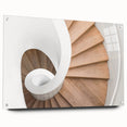 Acrylic print of a large abstract depiction of a spiral staircase in monochrome shades.