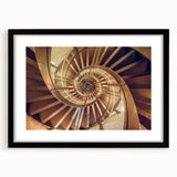 Extra large abstract art print featuring a colorful, textured staircase design on a framed canvas.