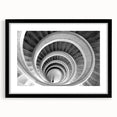 Extra large abstract art print depicting a colorful, textured spiral staircase on a black framed canvas.