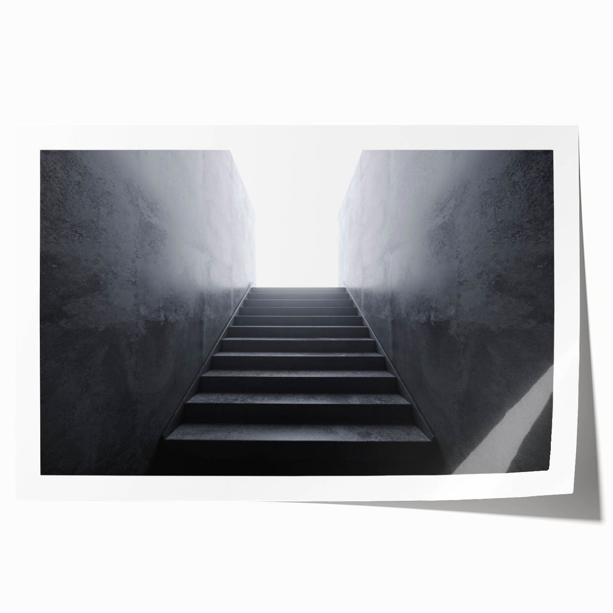 Spiral staircase design in monochrome, extra large rolled print, suitable for art wall dining room.