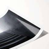 Extra large rolled print featuring line art flowers in black and white, ideal for large living room wall art.