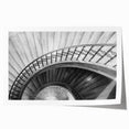 Rolled print of a spiral staircase in monochrome, ideal for art wall dining room.
