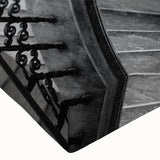 Large art featuring a black and white photograph of a spiral staircase on stretched canvas, suited for bedroom wall decor.