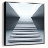 Black and white framed canvas featuring a spiral staircase, ideal for bedroom wall decor.
