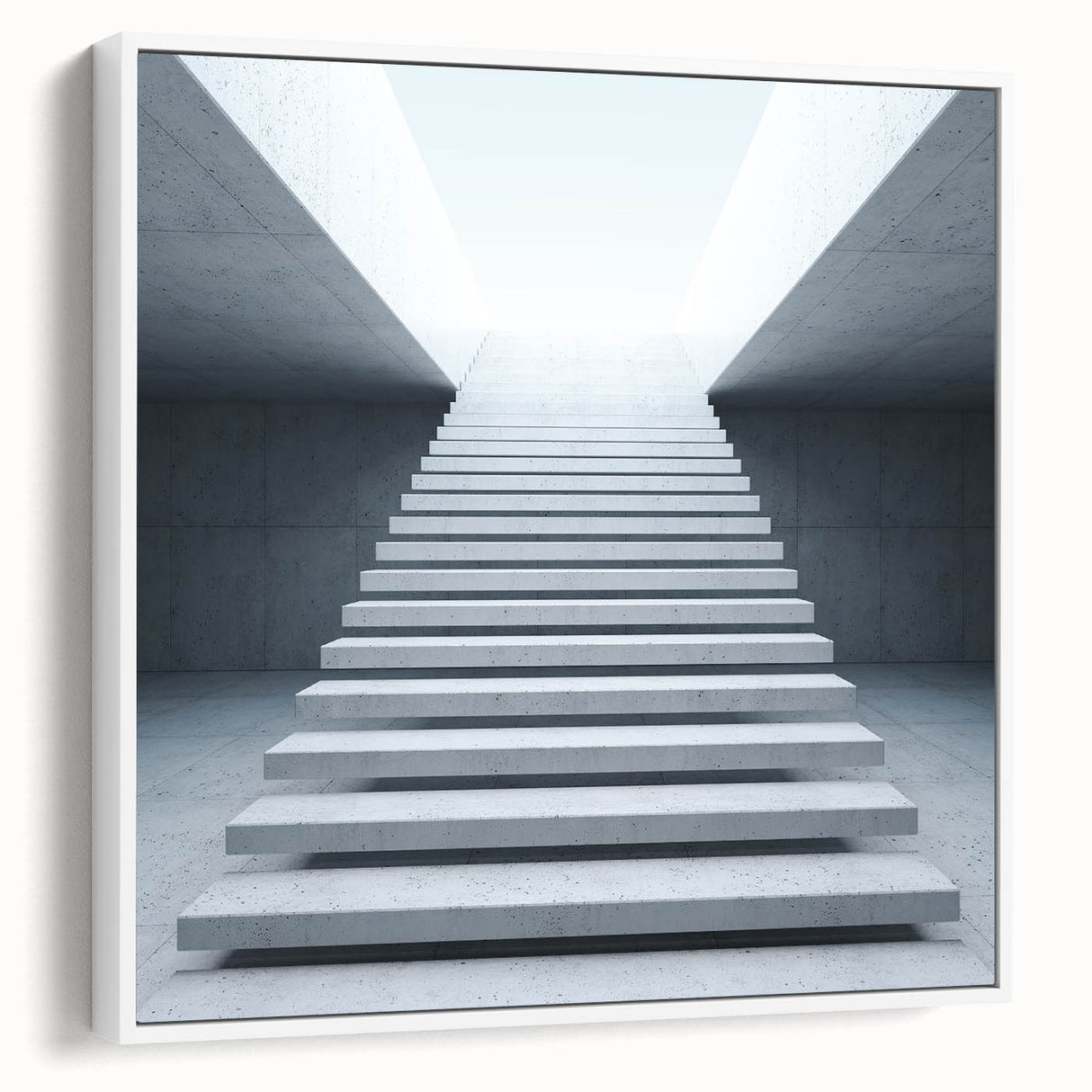 Vintage poster art of a spiral staircase in black and white, framed canvas, ideal for living room decor.
