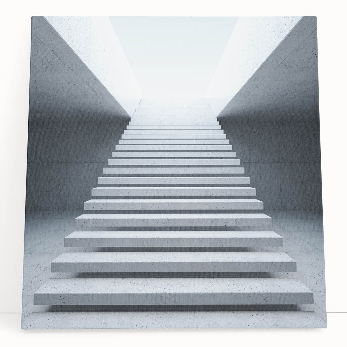 Black and white photograph of a spiral staircase on stretched canvas, suitable as large art for kitchen or bedroom.