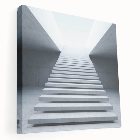 Spiral staircase design in monochrome, large stretched canvas, suitable for kitchen wall art.