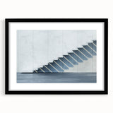 Extra large abstract art print featuring a colorful, textured depiction of a spiral staircase.