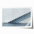 Rolled print of a spiral staircase in muted beige tones, suitable for art wall dining room or classy bathroom wall art.