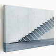 Spiral staircase design in monochrome, large stretched canvas, suitable for kitchen wall art.