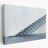 Spiral staircase design in monochrome, large stretched canvas, suitable for kitchen wall art.