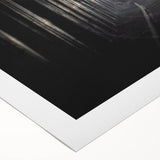 Art deco poster of an architectural tunnel in monochrome, printed on rolled canvas, suitable for dining room wall art.